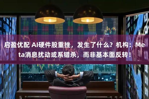 启盈优配 AI硬件股重挫，发生了什么？机构：Meta消息扰动或系错杀，而非基本面反转！